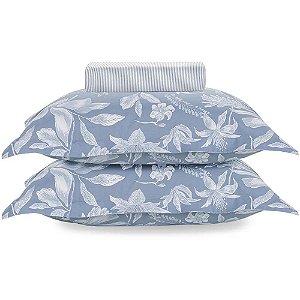 Jogo de Cama Karsten Amalia 180 Fios 3 Peças Queen Azul