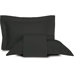 Jogo de Cama Altenburg Liso 300 Fios 4 Peças Casal Preto