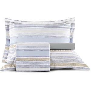 Jogo de Cama Altenburg Rustic Stripes TA 4 Peças Casal Cinza