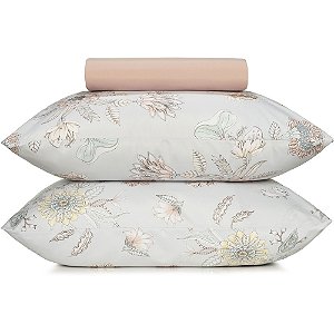 Jogo de Cama Altenburg Hyper Botanic TA 3 Peças Casal Bege