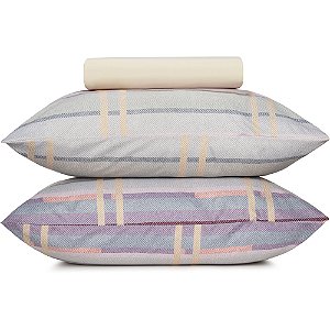 Jogo de Cama Altenburg Colorful Jeans TA 3 Peças Casal Bege