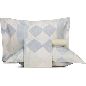 Jogo de Cama Altenburg Diamond Collage TA 4 Peças Queen Azul