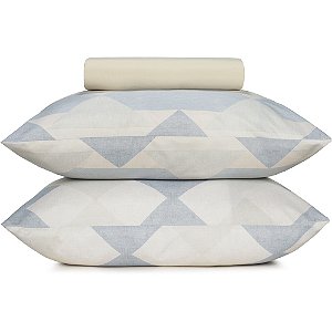 Jogo de Cama Altenburg Diamond Collage TA 3 Peças Queen Azul