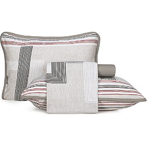 Jogo de Cama Altenburg Crossline Malha 4 Peças Casal Cinza