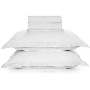 Jogo de Cama Karsten Liss 180 Fios 4 Peças Casal Branco