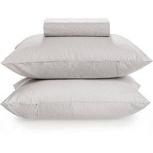 Jogo de Cama Karsten Matiz 150 Fios 3 Peças Casal Cinza
