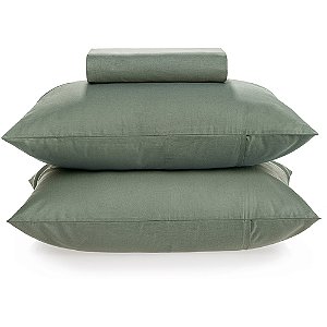 Jogo de Cama Karsten Matiz 150 Fios 3 Peças Queen Verde