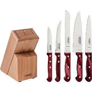 Jogo de Facas Tramontina Polywood 6 Peças Vermelho