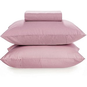 Jogo de Cama Karsten Matiz 150 Fios 3 Peças Casal Rosa