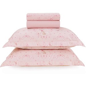 Jogo de Cama Karsten Laila 180 Fios 4 Peças Casal Rosa