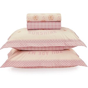 Jogo de Cama Karsten Nina 180 Fios 4 Peças Casal Rosa