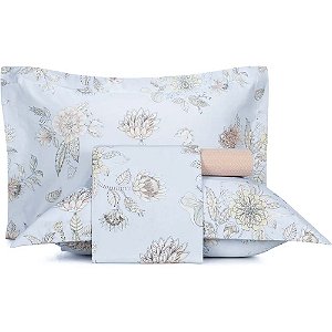 Jogo de Cama Altenburg Hyper Botanic TA 4 Peças Queen Azul