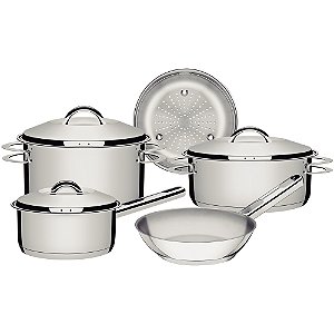 Jogo de Panelas Tramontina Solar 5 Peças Inox Fundo Triplo
