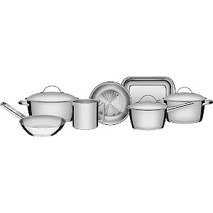 Jogo de Panelas Tramontina Allegra 7 Peças Inox Fundo Triplo