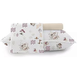Jogo de Cama Altenburg Mushroom Malha 3 Pcs Solteiro Branco