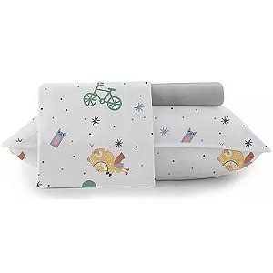 Jogo de Cama Altenburg Universe Malha 3 Pcs Solteiro Branco