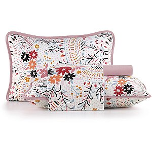 Jogo de Cama Altenburg Chloe Malha 4 Peças Casal Rosa