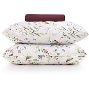 Jogo de Cama Altenburg Sweet Garden Malha 3 Peças Casal Roxo