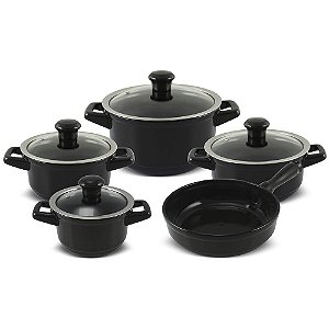 Jogo de Panelas Ceramica Ceraflame Duo Smart 5 Peças Preto