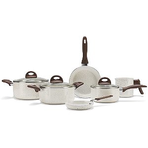 Jogo de Panela Brinox Ceramic Life Smart Plus 6 Peças Bege