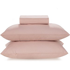 Jogo de Cama Karsten Matiza 160 Fios 3 Peças Casal Rosa