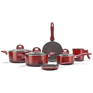 Jogo de Panela Brinox Ceramic Smart Plus 6 Peças Vermelho