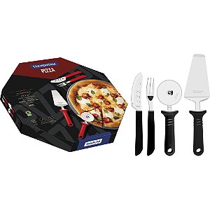 Jogo para Pizza Tramontina 14 Peças Preto