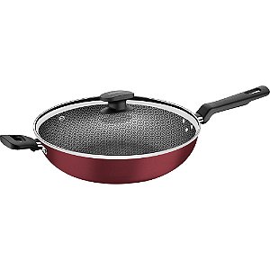Frigideira Wok Tramontina Loreto 28cm Antiaderente Vermelho