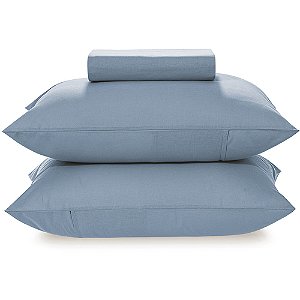 Jogo de Cama Karsten Matiza 160 Fios 3 Peças Queen Azul