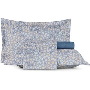 Jogo de Cama Altenburg Bubble TA 4 Peças Queen Azul