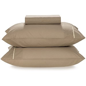 Jogo de Cama Karsten Noah 160 Fios 3 Peças Casal Marrom