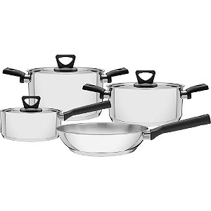 Jogo de Panela Tramontina Brava Braquelite Dark 4 Peças Inox