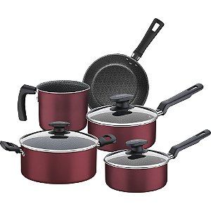 Jogo de Panelas Tramontina Loreto Starflon 5 Peças Vermelho
