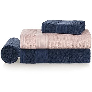 Jogo de Toalha Banho Karsten Felpudo Empire 4 Peças Rosa