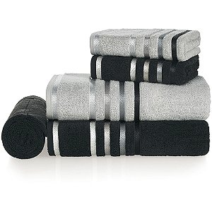 Jogo de Toalha Banho Karsten Felpudo Lumina 5 Peças Cinza