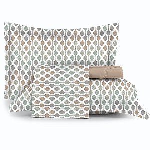 Jogo de Cama Altenburg Colmeia TA 4 Peças Queen Bege