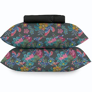 Jogo de Cama Altenburg Vintage Bird TA 3 Peças Casal Grafite
