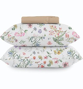 Jogo de Cama Altenburg Flores Do Campo TA 3 Peças Queen Bege