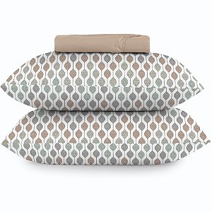 Jogo de Cama Altenburg Colmeia TA 3 Peças Queen Bege