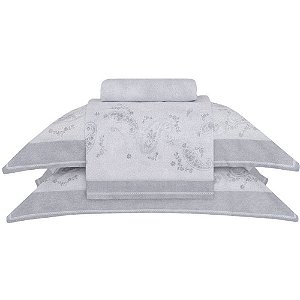 Jogo de Cama Buddemeyer Mahara 180 Fios 4 Peças Queen Branco