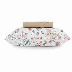 Jogo de Cama Altenburg Flor do Campo TA 2 Peça Solteiro Bege