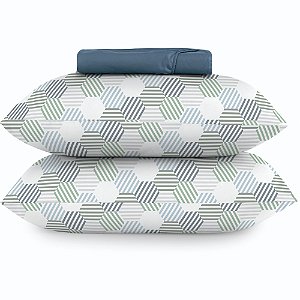 Jogo de Cama Altenburg Circuito TA 3 Peças Queen Azul