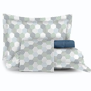 Jogo de Cama Altenburg Circuito TA 4 Peças King Azul