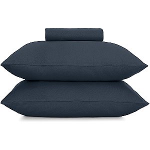Jogo de Cama Altenburg Minimal Malha 3 Peças King Azul
