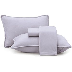 Jogo de Cama Altenburg Mescla Malha 4 Peças Queen Lilás