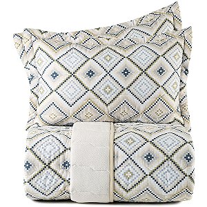 Jogo de Colcha Altenburg Tunis Malha 3 Peças Casal Bege