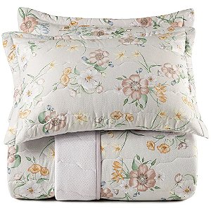 Jogo de Colcha Altenburg Lilys Malha 3 Peças Casal Rosê