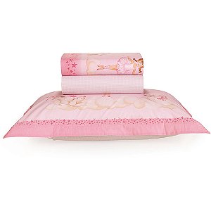Jogo de Cama Karsten Ballet 200 Fios 3 Peças Solteiro Rosa