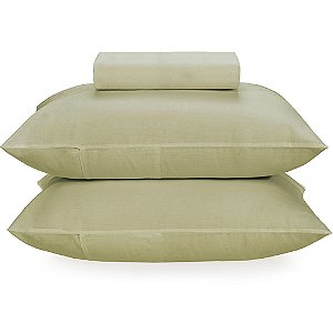 Jogo de Cama Karsten Matiza 160 Fios 3 Peças Queen Verde