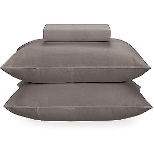 Jogo de Cama Karsten Matiza 160 Fios 3 Peças Casal Cinza